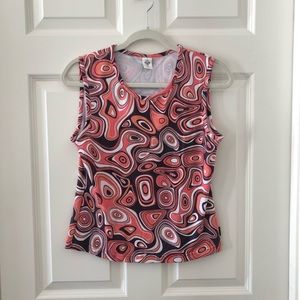 PRANA Y2K Psychedelic Orange Yoga Muscle Tank Top E19